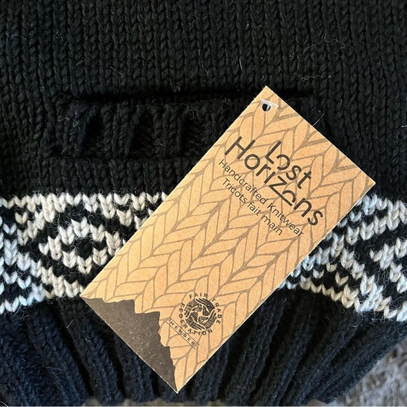 NWT LOST HORIZONS Handmade Wool Knitwear, Fleece Lined, Zip front Cardigan, S - Picture 9 of 12